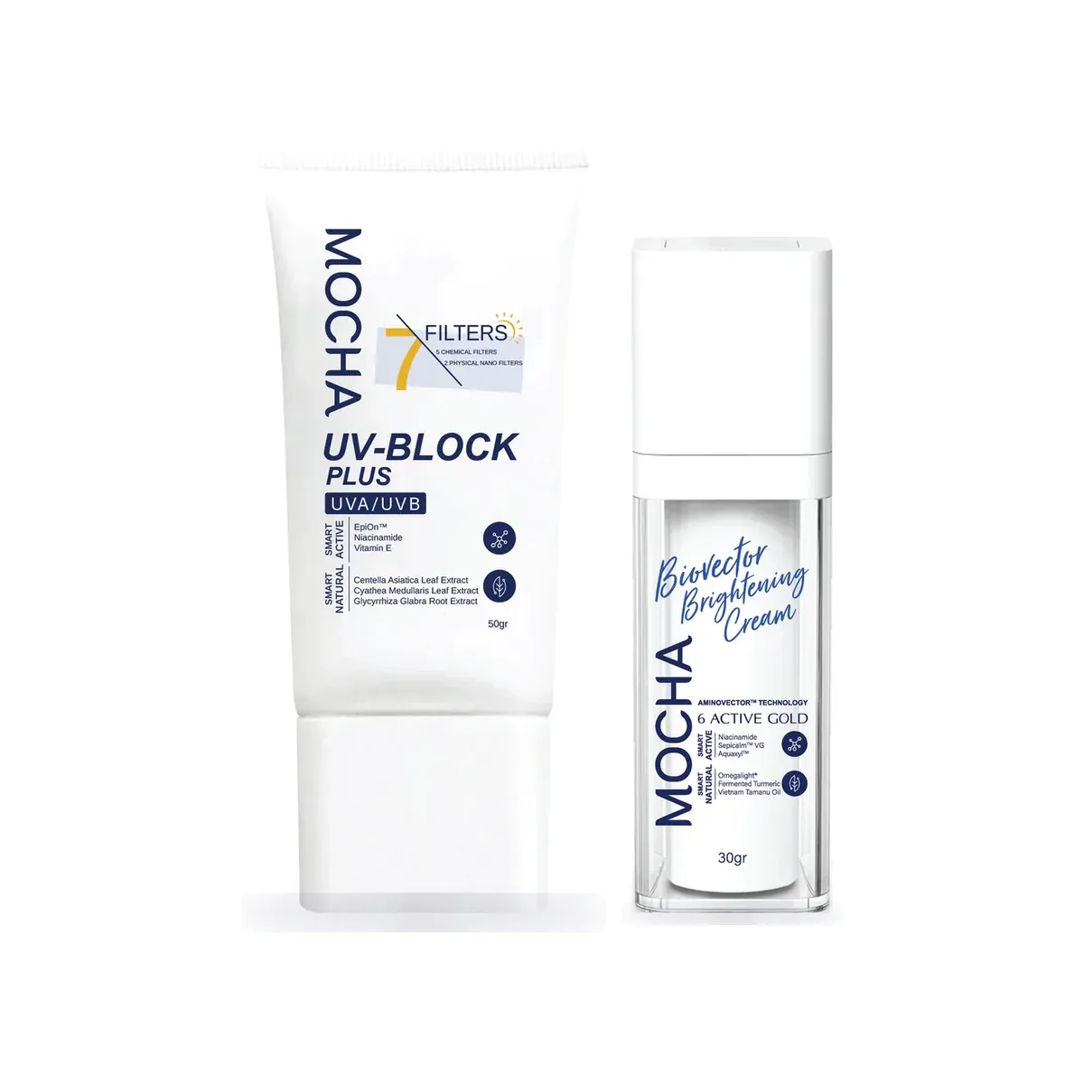 Combo Biovector + Kem chống nắng: Biovector Brightening Cream, Kem chống nắng UV-Block Plus