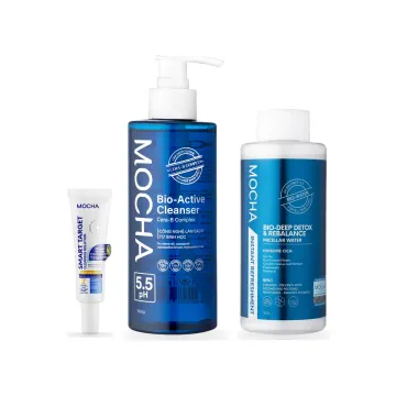 Combo Gel chấm mụn + Làm sạch 2 bước: Nước tẩy trang Bio-Deep Detox, Sữa rửa mặt Bio-Active Cleanser, Gel chấm mụn Smart Target