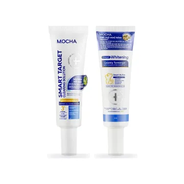 Combo Gel chấm mụn + Gel giảm thâm: Gel chấm mụn Smart Target, Smart Whitening Turmergel