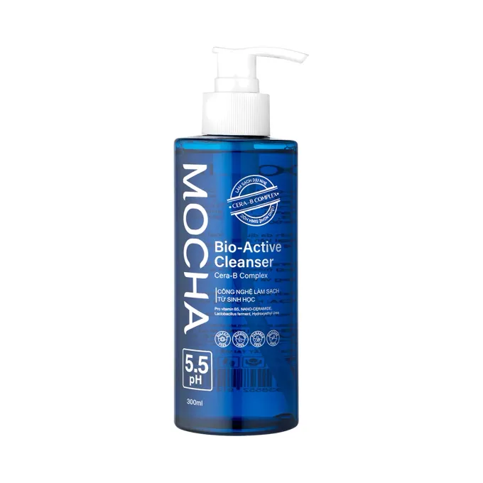 Chai sữa rửa mặt Mocha Bio-Active Cleanser 300ml, pH 5.5