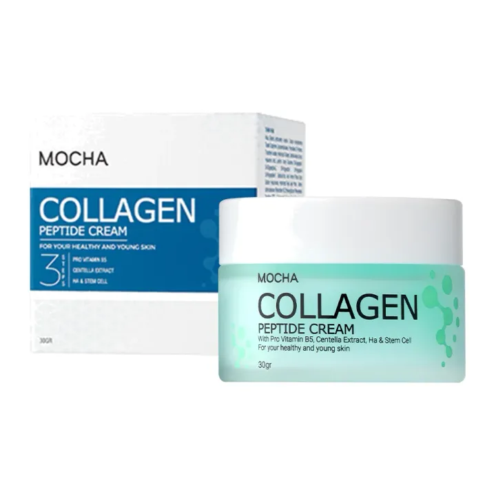 Hộp và hũ kem Mocha Collagen Peptide Cream 30gr