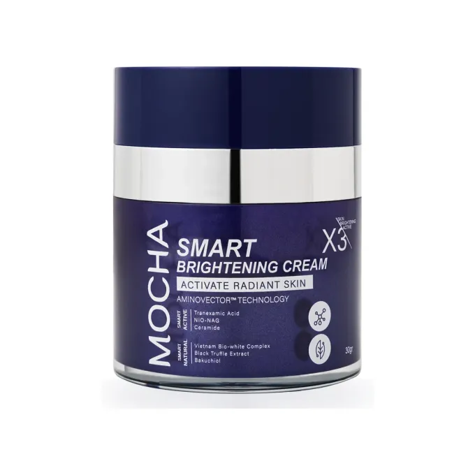 Hộp và hũ kem Mocha Smart Brightening Cream X3