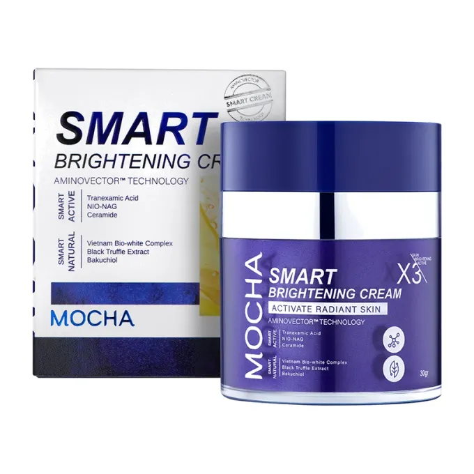 Hộp và hũ kem Mocha Smart Brightening Cream X3