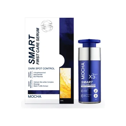 Hộp và chai serum Mocha Smart First Care Serum 30ml