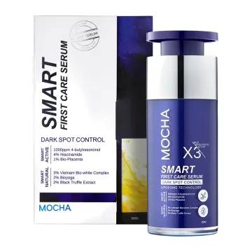Hộp và chai serum Mocha Smart First Care Serum 30ml