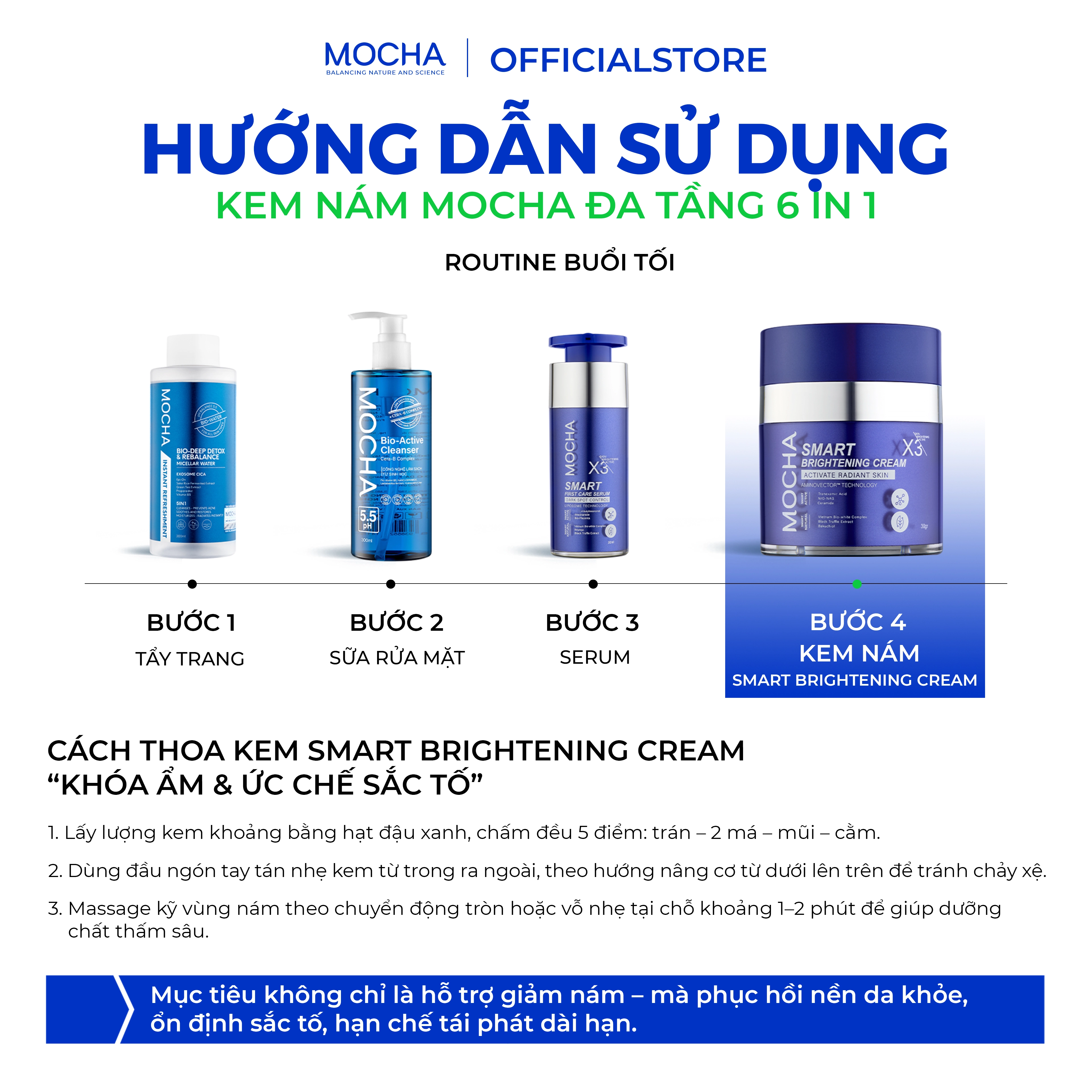 Hướng dẫn sử dụng kem trị nám MOCHA